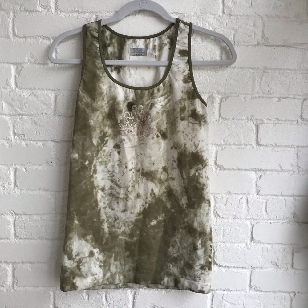 Athleta green tie die Athletic Tank Top Large